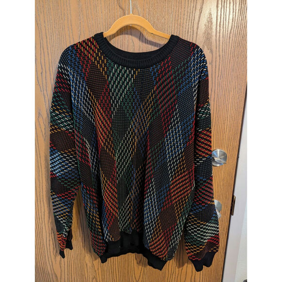 TUNDRA Canada - Textured Knit 3D Coogi Cosby Vintage Mens XLarge Sweater - Picture 1 of 3